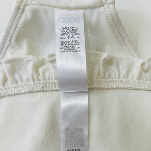 ASOS High Waist White Ruffle Embroideries Bikini Bottom Size UK 10 EU 38 US 6 - Picture 3 of 9